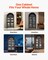 Black Tall MDF Display Cabinet with Adjustable Storage Shelves and Glass Doors for Living Room